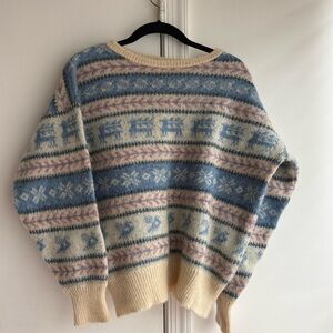 Vintage Hilda Ltd sweater fair isle reindeer sweater Wool